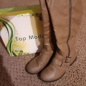 Top Moda tan boots, like new still!!